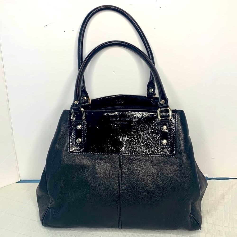 KATE SPADE black/black leather boerum hill anisha tote bag